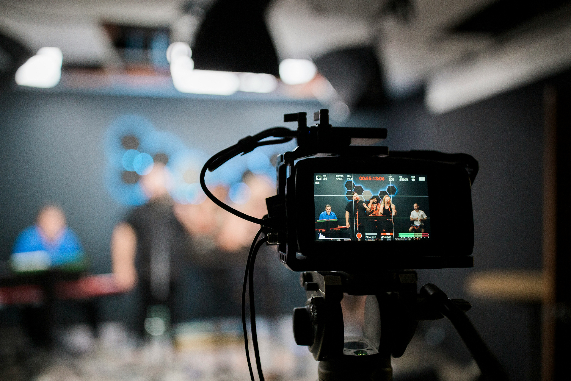 Video camera recording a live event or interview